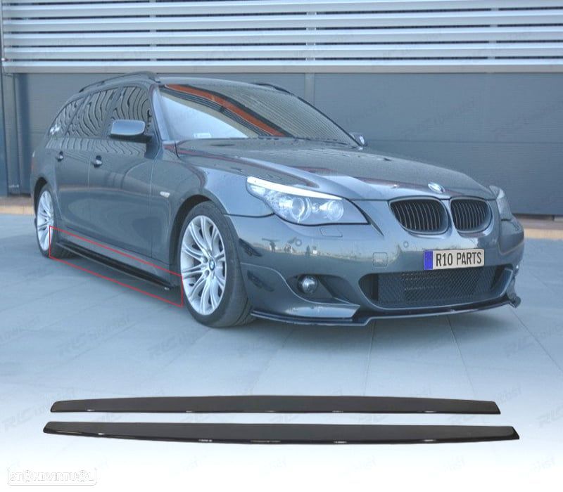 EXTENSÕES DE EMBALADEIRAS BMW E60 03-10 LOOK M TECH M5 PRETO BRILHANTE - 1