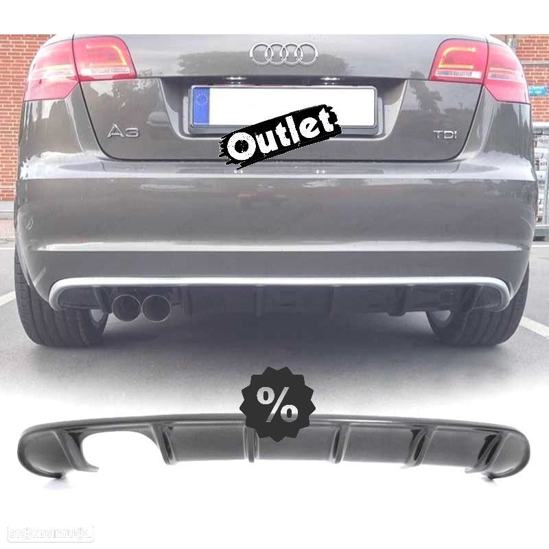 R024018C3 DIFUSOR PÁRA-CHOQUES TRASEIRO AUDI A3 8P 8PA SPORTBACK 08-12 LOOK S LI - 1