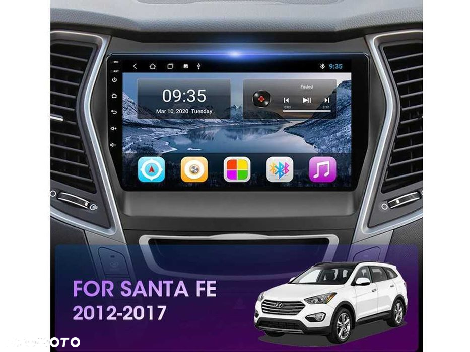Radio samochodowe Android Hyundai Santa FeX45 (9") 2012.-2017 - 2