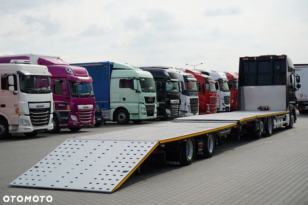 DAF XF 480 / ZESTAW TANDEM LAWETA / 15 ,6 M / SSC / PRZEJAZDOWY / NAJAZDY HYDRAULICZNE / STEROWANIE RADIOWE / WYCIAGARKA / OŚ PODNOSZONA / KLIMA POSTOJOWA - 20