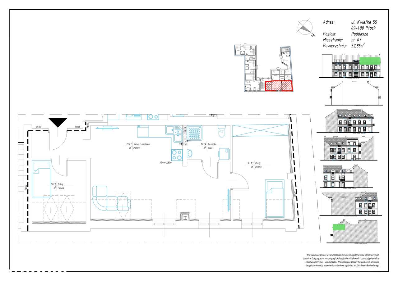 NOWE MIESZKANIE- 52,86 m2- Stare Miasto w Płocku