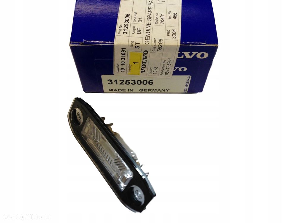 VOLVO S40 V50 lampka podsw tablicy rejestrac OE 31253006 - 1