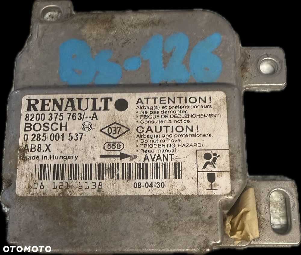 Sterownik Sensor Airbag Renault 8200375763 - 1