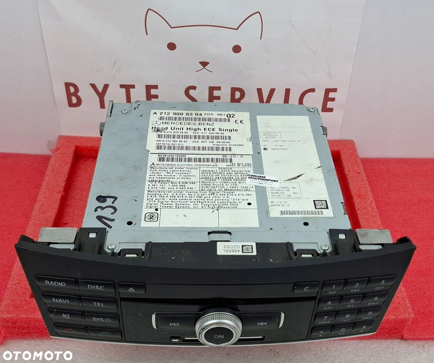 Mercedes-Benz W212 Radio Nawigacja Multimedia NR-212 High ECE A2129008304 - 2