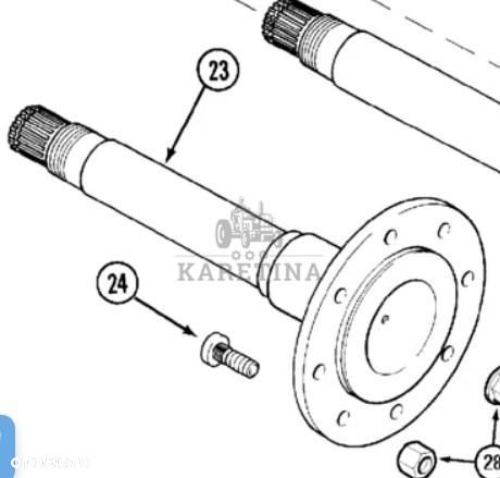 5120 CASE Maxxum MX 95 100 110 120 135 5120 Półoś Piasta Napędu Wałek 1341256C4 - 1