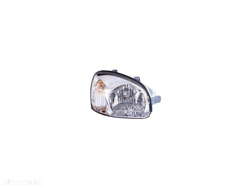 Far Hyundai Santa Fe 02.2001-03.2006 Depo partea Dreapta tip bec H4, carcasa gri, reglaj manual - 1