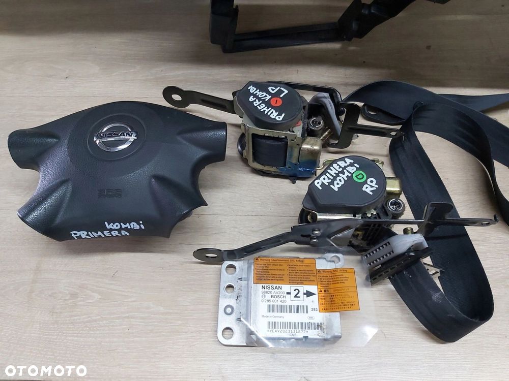 Nissan Primera P12 Deska poduszka pasażera kierowcy air bag pas lewy prawy - 5