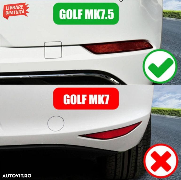 Prelungiri Extensii Splitere Bara Spate VW Golf 7.5 (2017-2019) - 7