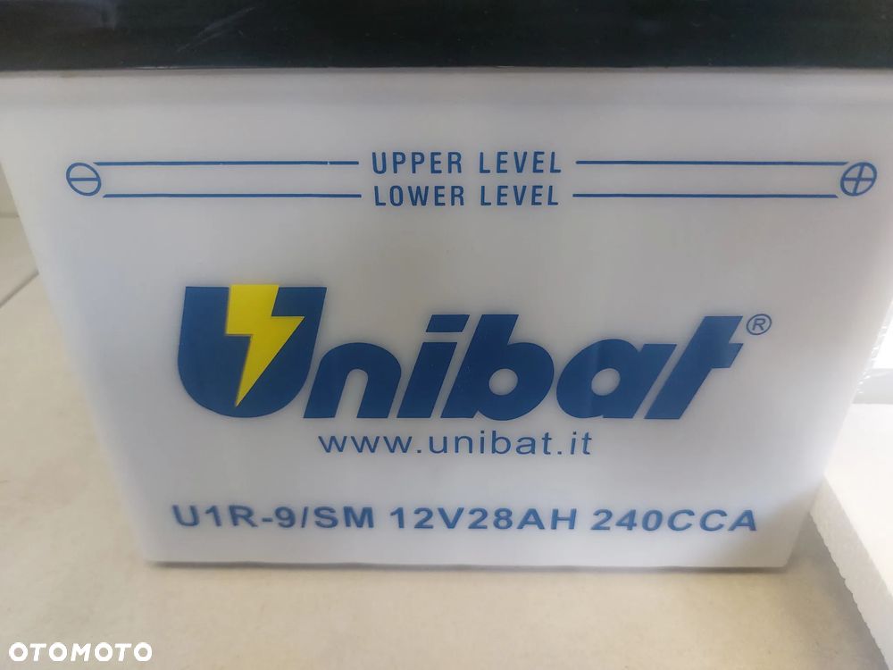 AKUMULATOR UNIBAT U1R-9 12V 28AH 235A P+ + ELEKTROLIT KOSIARKA TRAKTOREK - 2