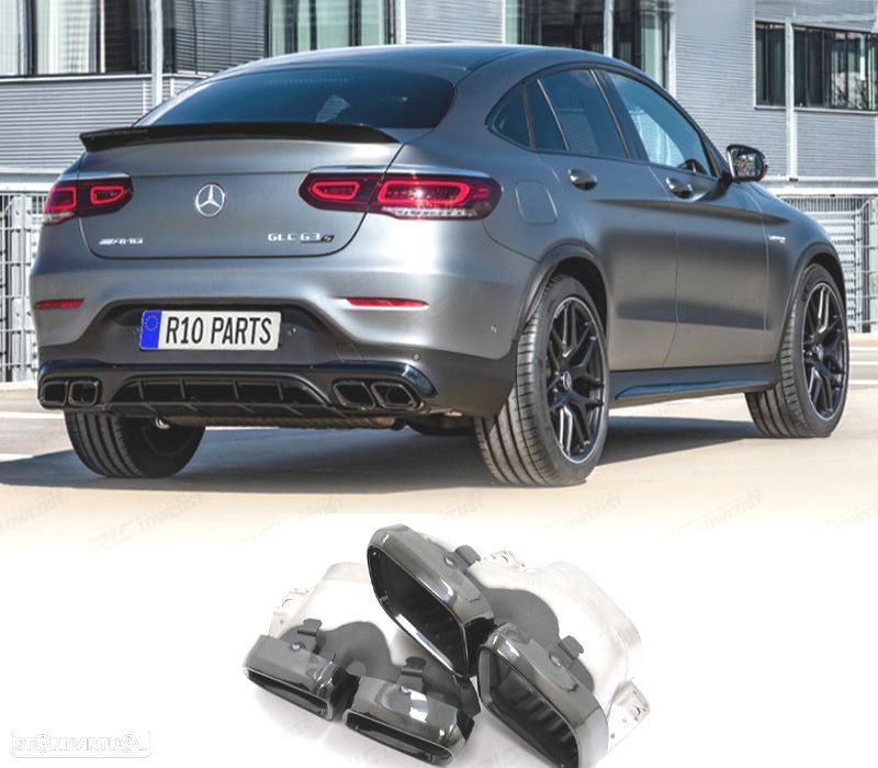 PONTEIRAS DE ESCAPE MERCEDES GLC W253 X253 C253 15-22 LOOK GLC63 PRETAS - 1