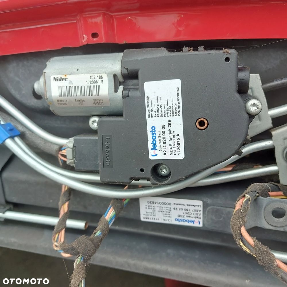 PANORAMADACH DACH KOMPLETNY MERCEDES E W207 COUPE ORYGINAL DEMONTAZ SLUPKI MECHANIZM SILNIK - 13