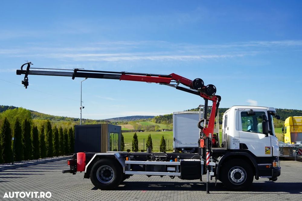 Scania P 250 / 4X2 / CILINDRU BASCULABIL / + HDS HMF 635 K2 / EXTENSIE MAXIMĂ 7 M / RADIOCOMANDĂ / ROTARE / EURO 6 - 7