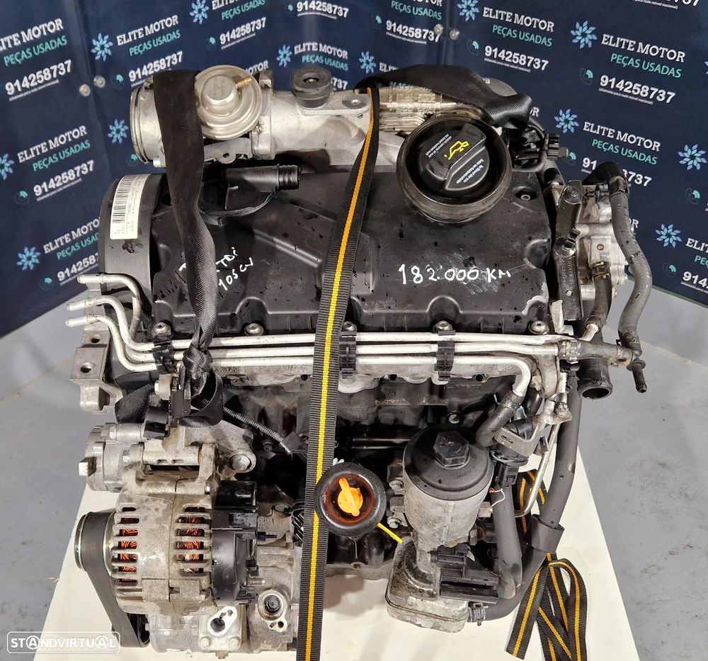 Motor usado BXE AUDI A3 8P 1.9 TDI 105CV SEAT LEON ALTEA SKODA OCTAVIA VW GOLF V 5 TOURAN JETTA - 1