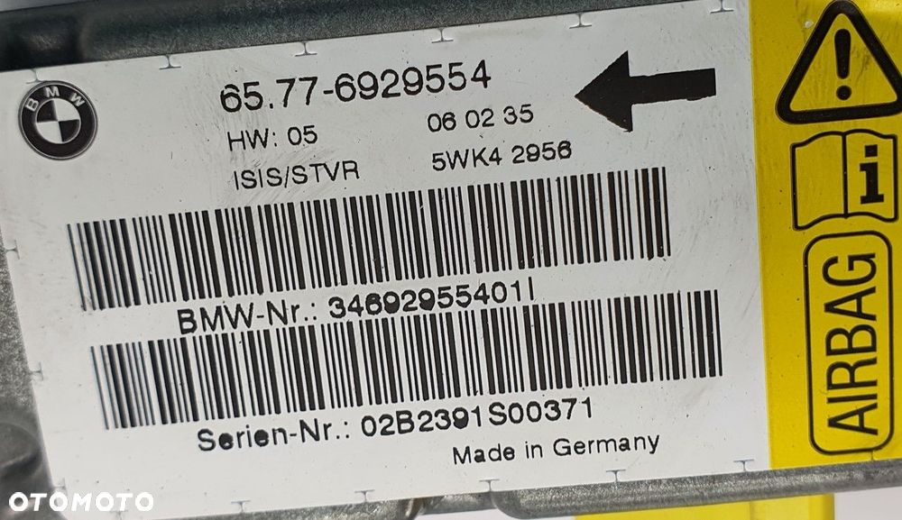 SENSOR AIRBAG PRAWY PRZÓD BMW 7 E65 6929554 - 3
