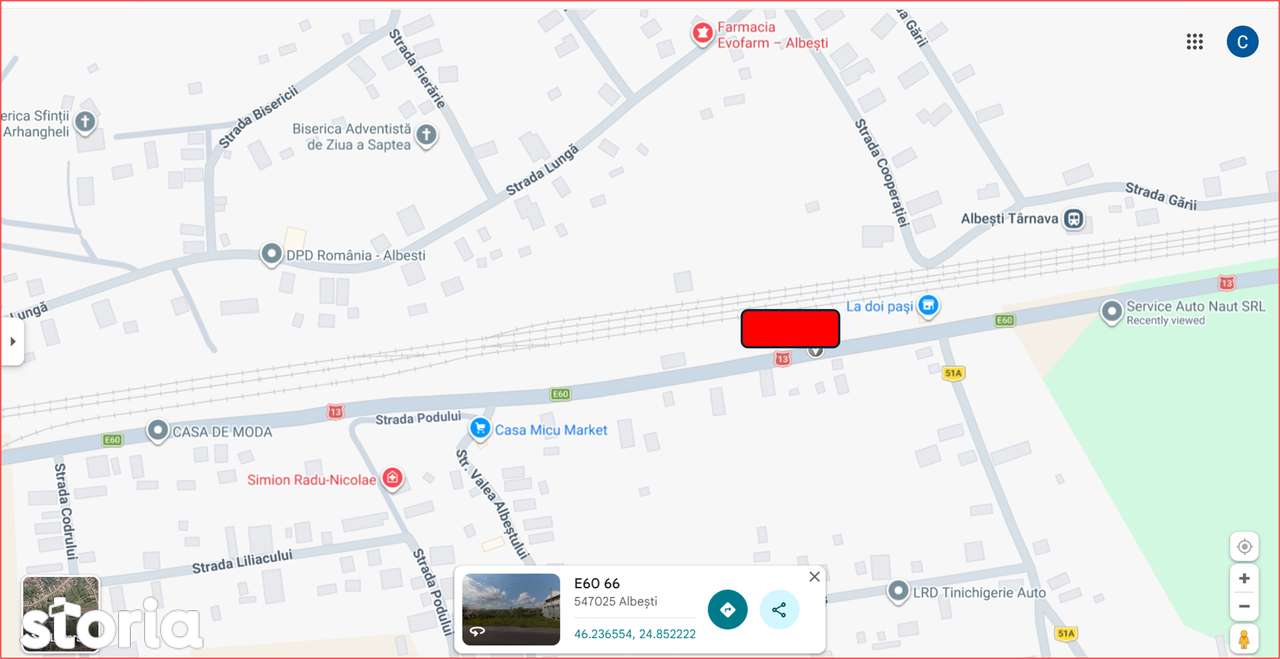 Teren cu casa, intravilan, front E60, Albesti, Sighisoara, Mures - Imagine principală: 4/5