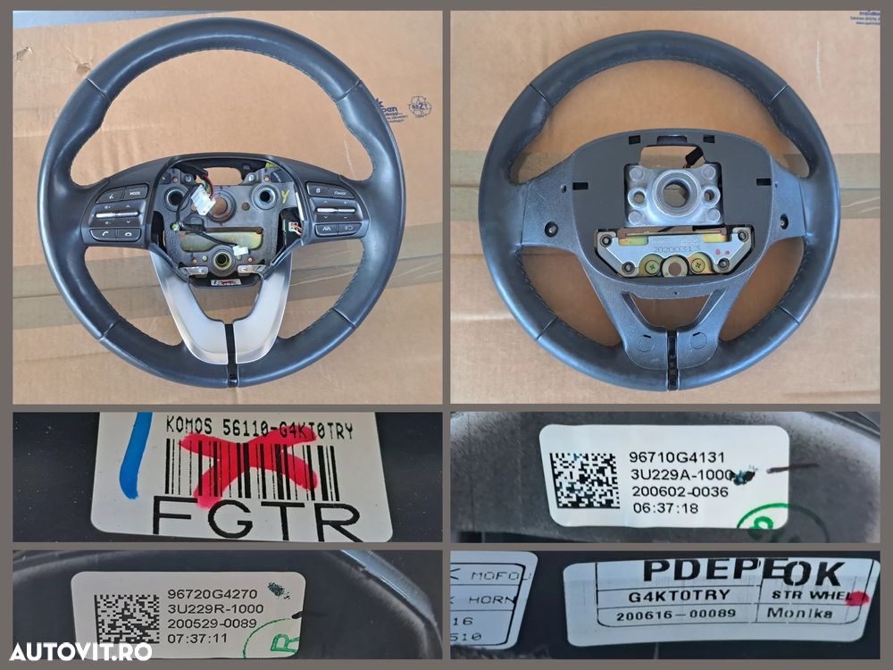 Hyundai i30 PD PDE gen 3 2017-2024 Volan Maneta stergatoare lumini Spira volan Radio Cd Butoane comanda clima Panou butoane reglaj faruri Camera video frontala Ceasuri bord Grila ventilatie Ornament trim central - 2