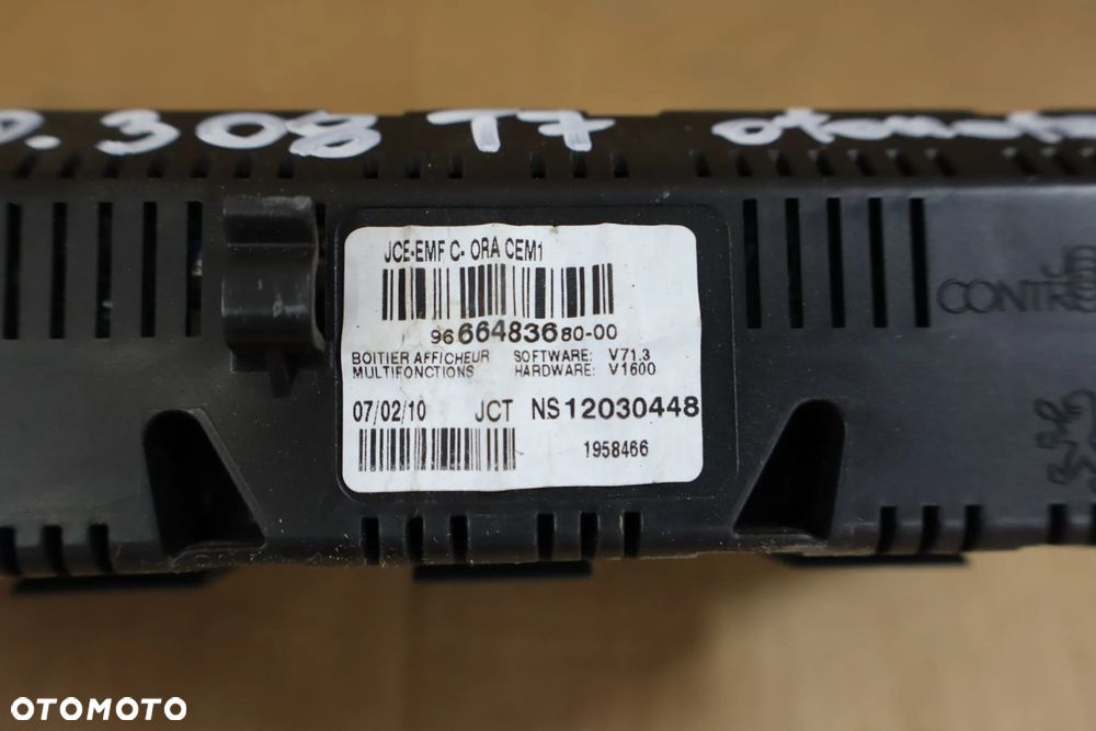 WYŚWIETLACZ RADIA PEUGEOT 308 I T7 9666483680-00 2007-2013 - 7