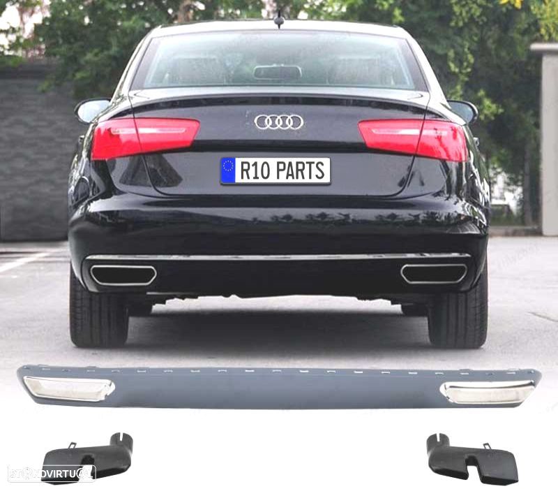 DIFUSOR AUDI A6 4G 12-14 LOOK S6 + PONTEIRAS - 1