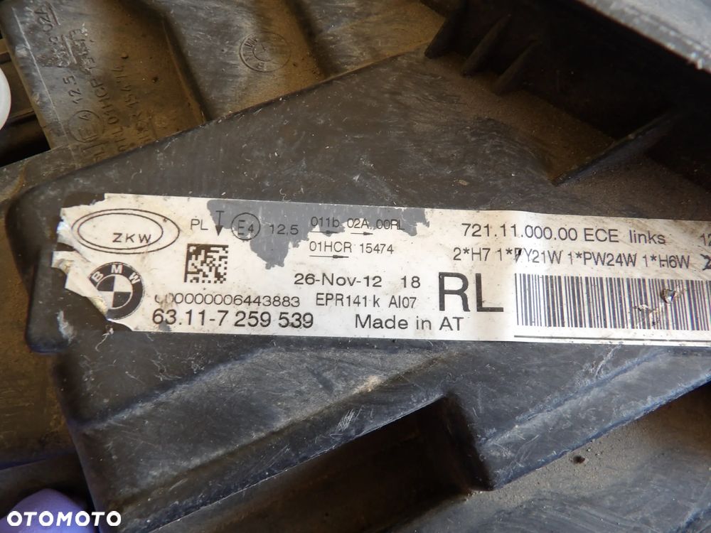 BMW - F30 - H7 - LEWA LAMPA PRZEDNIA - UK - 7259539 - 9