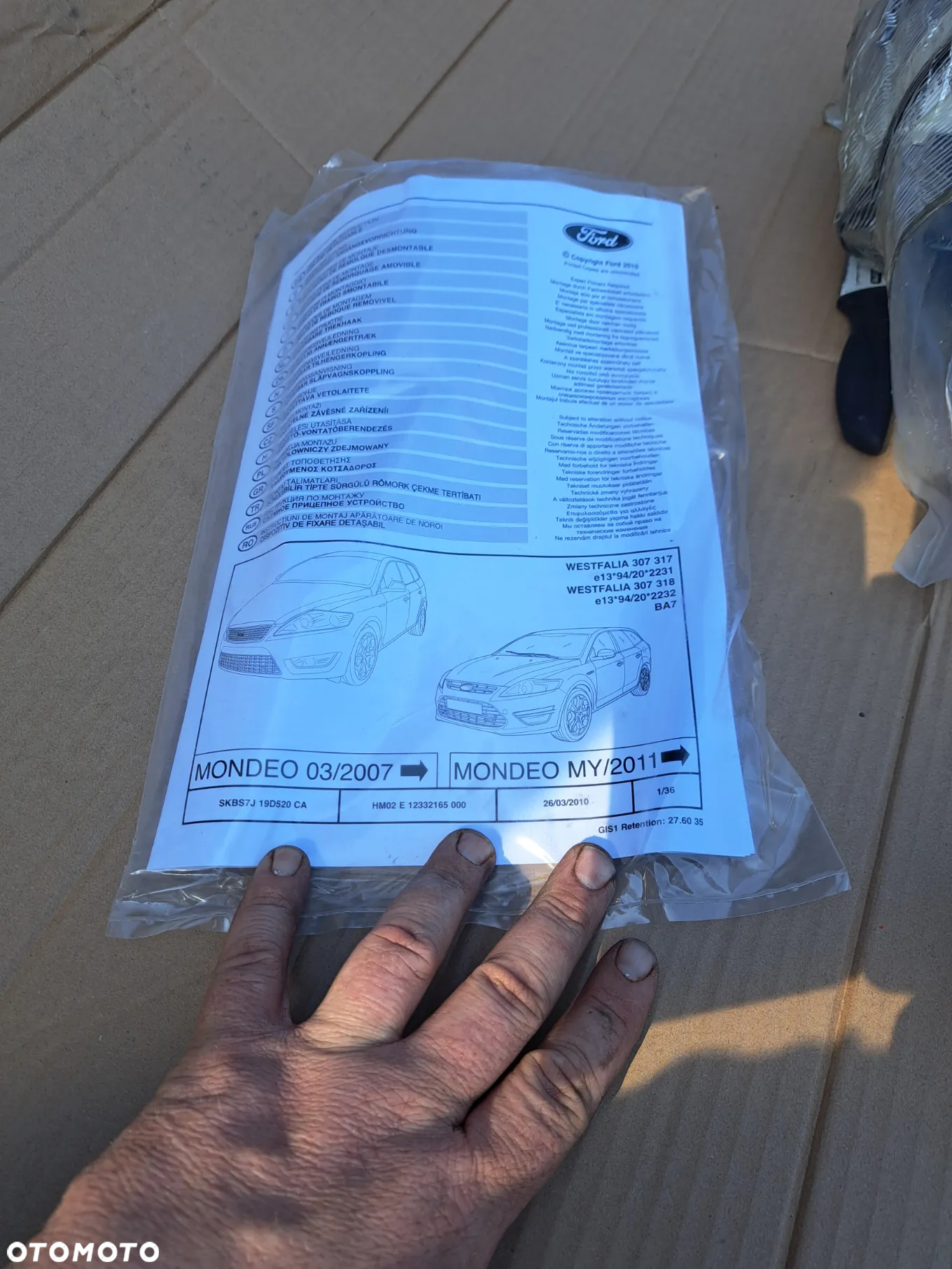 Hak Holowniczy Ford Mondeo MK-4 IV Kombi 1702164 AMBS7J-19D520-DA BS7J-19D521-DA - 7