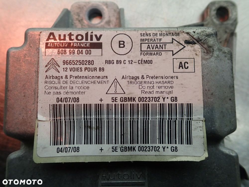MODUŁ AIRBAG CITROEN BERLINGO II  608990400    9665250280 - 2