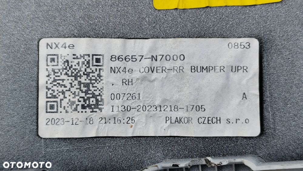 NAROŻNIK ZDERZAKA TYLNEGO PRAWY TYŁ HYUNDAI TUCSON IV 2020- 86657N7000 - 10