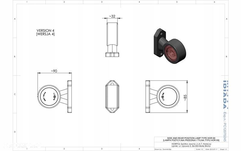 lampa obrysowa led prosta krótka 9 cm - 2