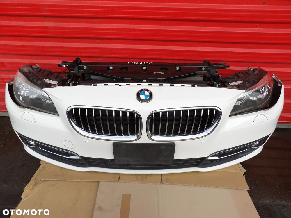BMW - F10 - LIFT - KOMPLETNY PRZÓD , MASKA , BŁOTNIKI , PAS PRZEDNI , LAMPY , ZDERZAK  - FRONT - KOLOR ALPINEWEISS 3 - 1