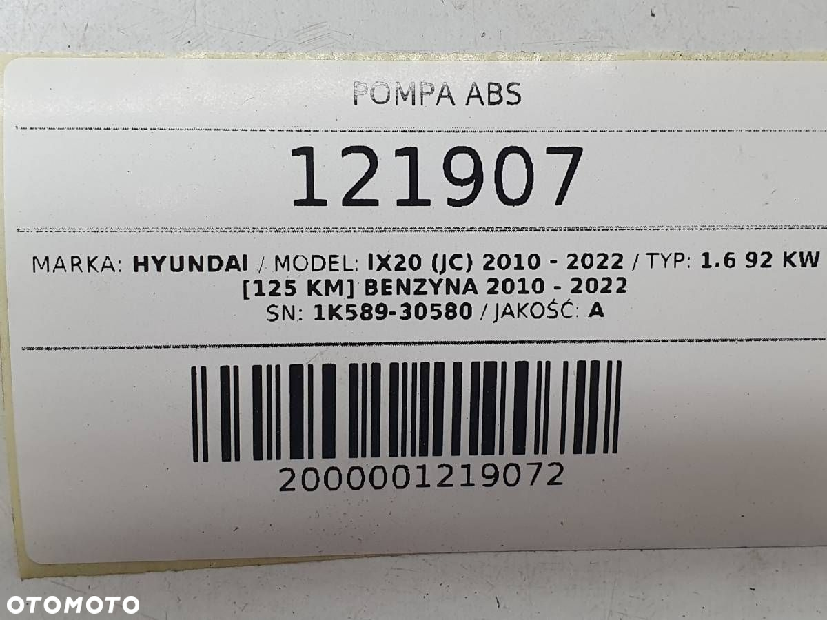 POMPA HAMULCOWA ABS HYUNDAI IX20 1.6 B 1K589-30580 - 7