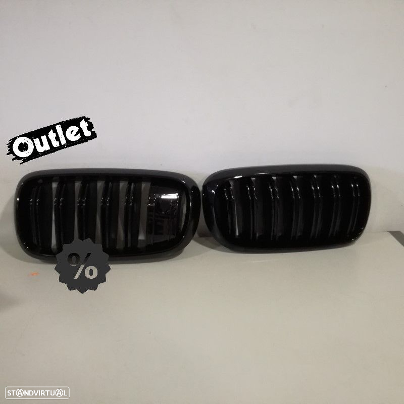 R024008C1 GRELHAS FRONTAIS PARA BMW X5 F15 13-20 X6 F16 14- PRETO BRILHANTE NIGH - 3