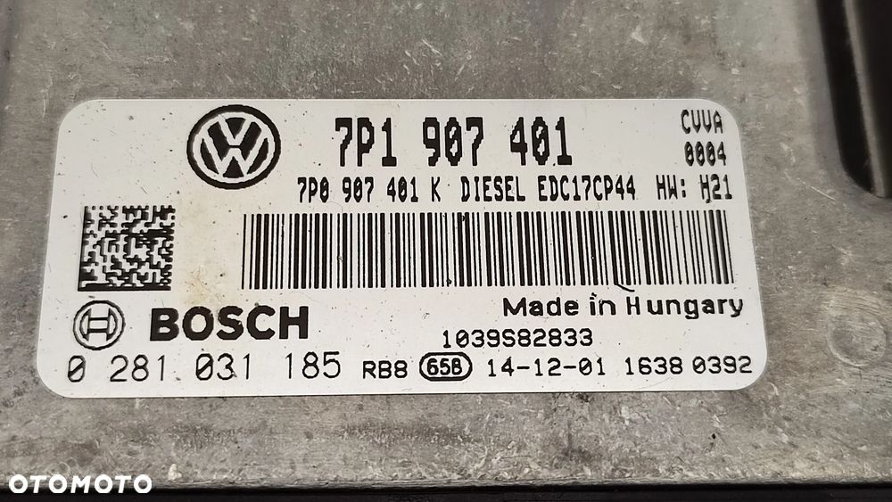 VW TOUAREG 7P 10-18R STEROWNIK SILNIKA KOMPUTER 3.0TDI CVVA 7P1907401 EDC 17CP44 DIESEL - 4
