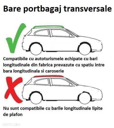 Set bare transversale portbagaj aluminiu pe bare longitudinale univ. - 4