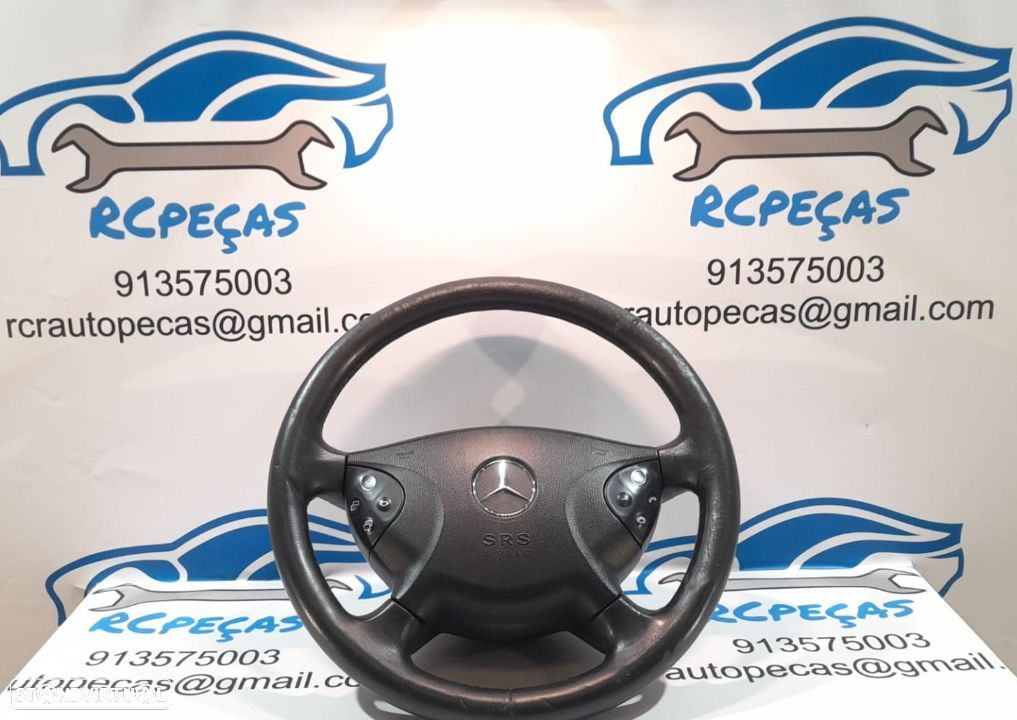 VOLANTE GUIADOR COMPLETO MERCEDES BENZ CLASSE CLASS E W211 PELE COMANDOS MULTIFUNÇÕES AIRBAG - 2