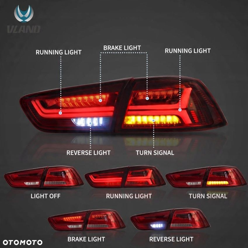 Lampy tyl ne kpl Vland Led Bar Neon Diody Tuning Mitsubishi Lancer VIII 8 - 5