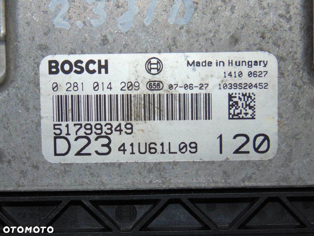Sterownik silnika 0281014209 51799349 Fiat Ducato Boxer Jumper 2.3 JTD HDI - 2