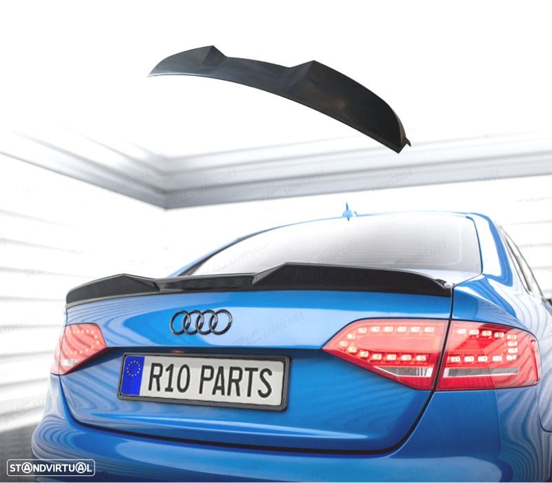 AILERON SPOILER AUDI A4 B8 11-15 PRETO BRILHANTE - 1
