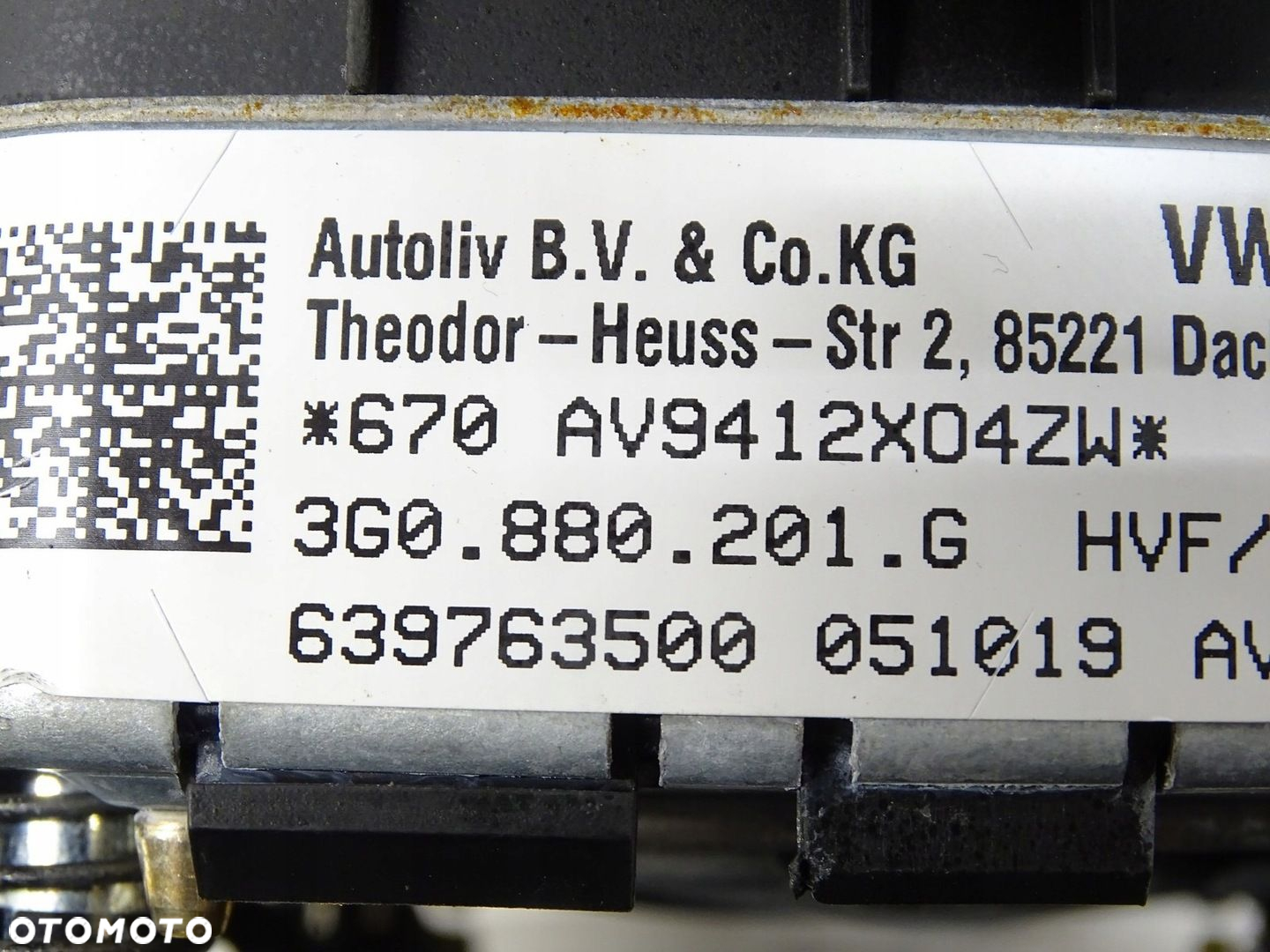 PODUSZKA POWIETRZNA AIRBAG KIEROWNICY VW PASSAT B8 3G0880201G - 4