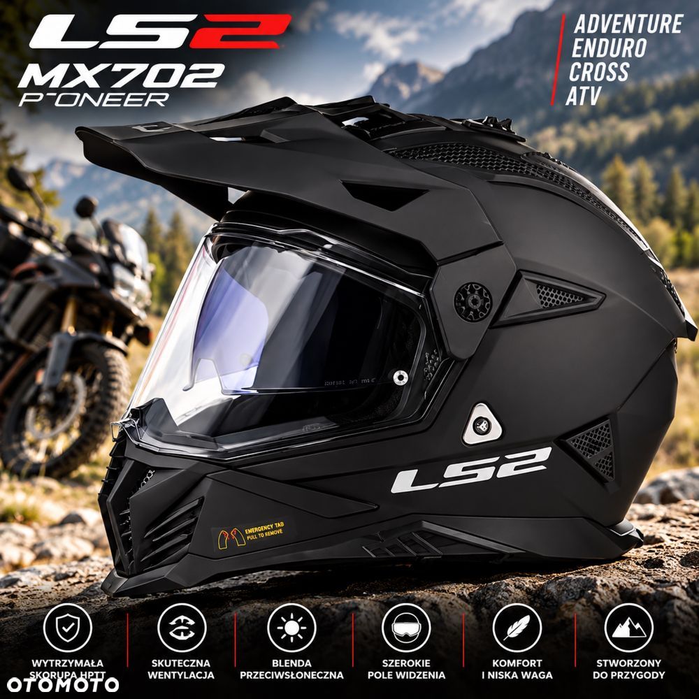 NOWY Kask MOTOCYKLOWY LS2 ATV MX702 Pioneer  Enduro Cross BLENDA r M