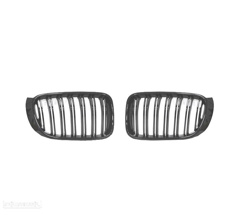 GRELHA DUPLA BMW X3 F25 X4 F26 LOOK M PRETO BRILHANTE - 2