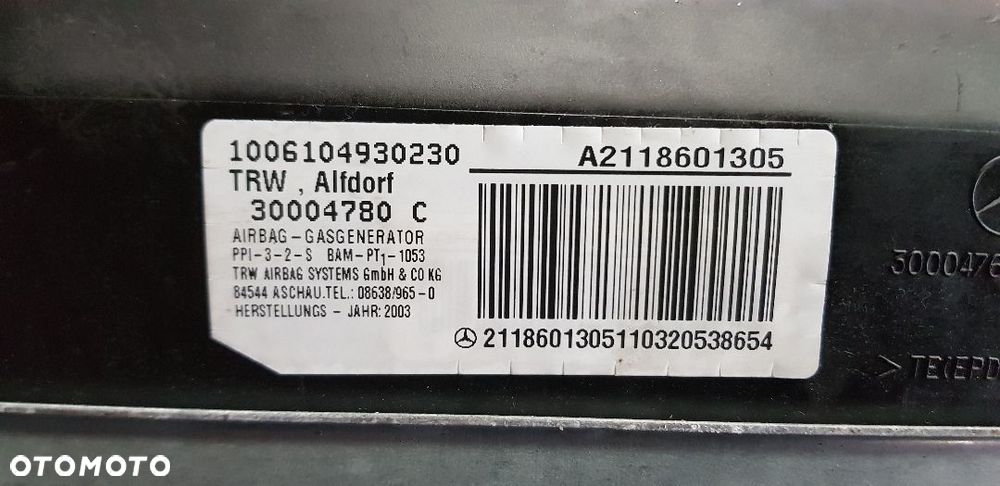 MERCEDES W211 PODUSZKA POWIETRZNA PASAŻERA A2118601305 - 4