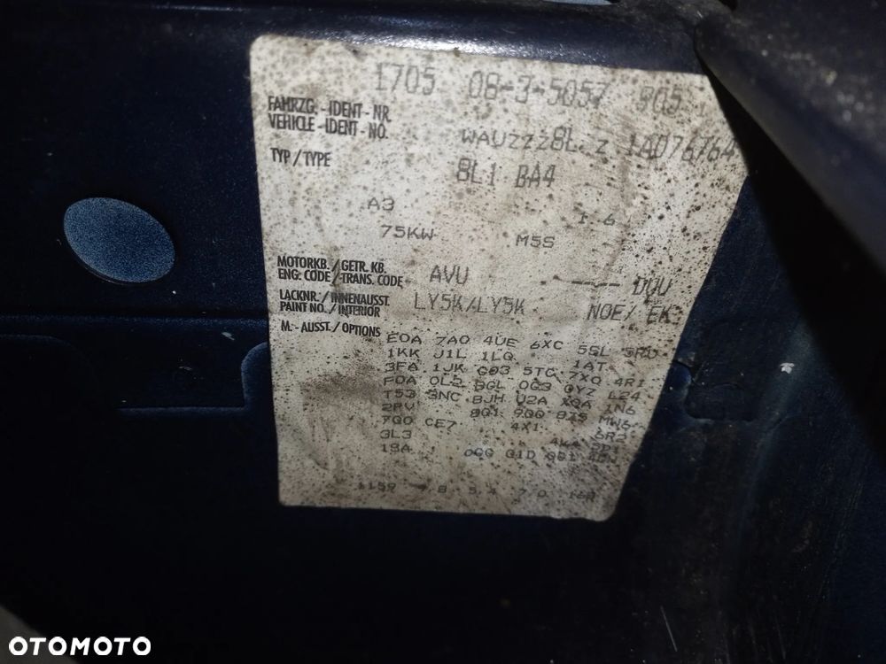 AUDI A3 8L LIFT 00-03 1.6 AVU -  PAS BEZPIECZEŃSTWA PRAWY LEWY - 30