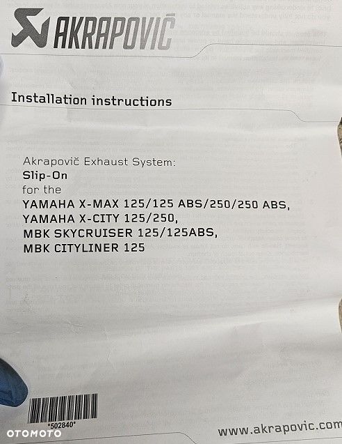Tłumik sportowy Akrapovič Slip-On Yamaha X-MAX / X-CITY / MBK - 15
