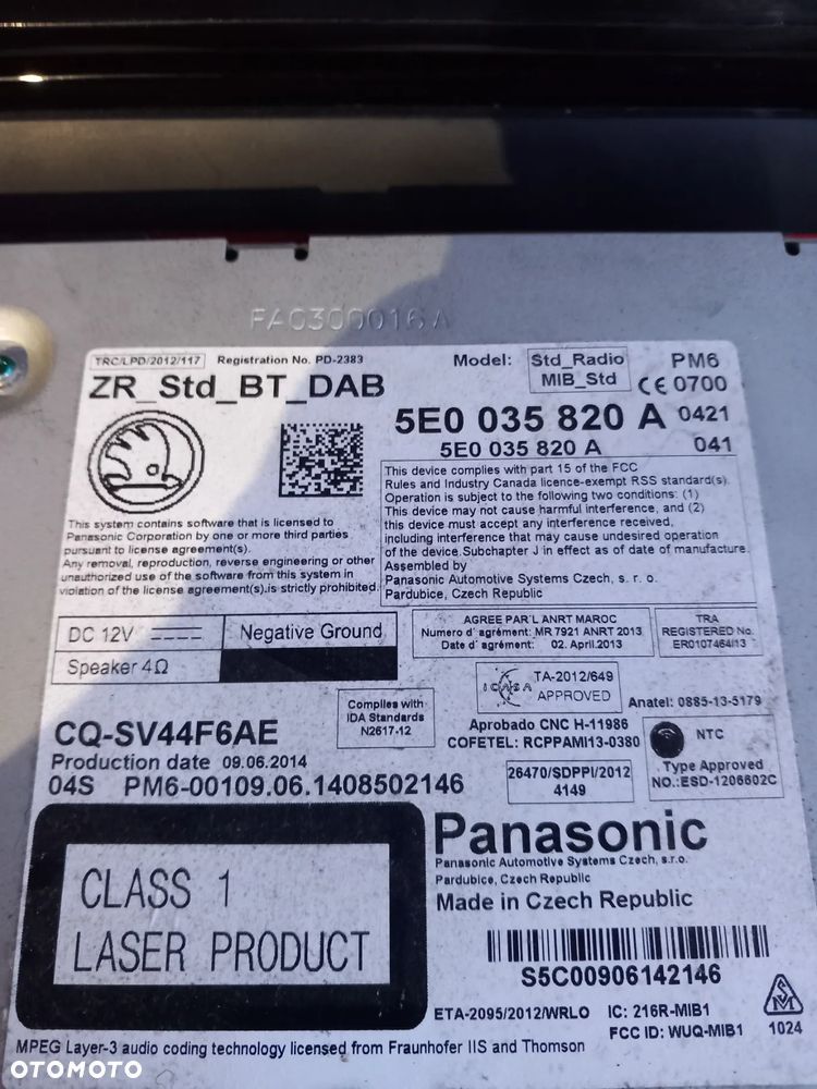 Czytnik Kart wyświetlacz Skoda Octavia 3 - 5