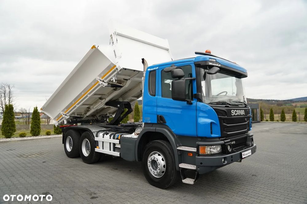 Scania P 410 / 6x4 / WYWROTKA 3-STRONNA / 2x HYDROBURTA / BOARDMATIC / AUTOMAT / EURO 6 - 7