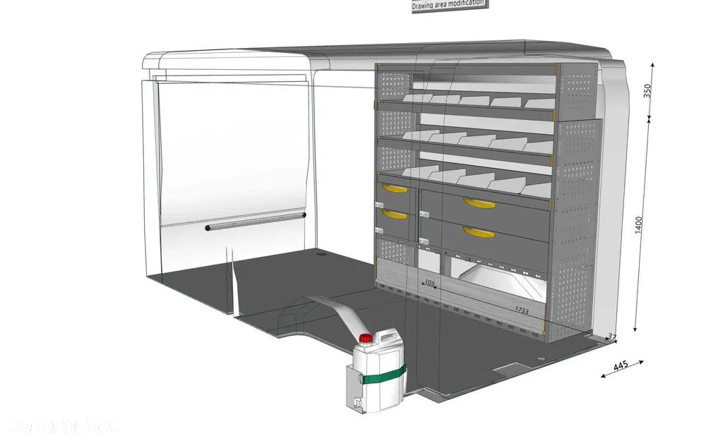 Zabudowa warsztatowa do busa Ford Transit L3H2 - 4 elementowa Modesto - 4