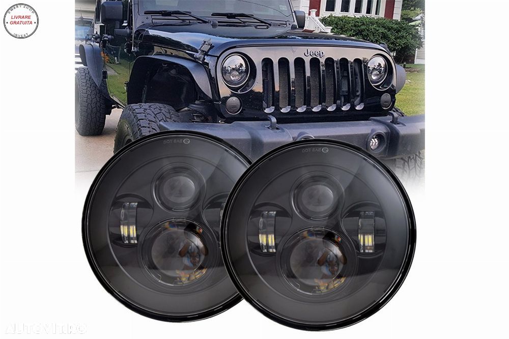 Faruri Full LED CREE Dublu Proiector Jeep Wrangler JK TJ LJ Land ROVER Defender Me- livrare gratuita - 8