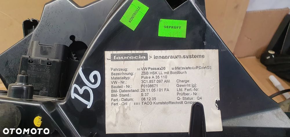 Schowek pasażera półka VW Passat B6 3C1857101 3C1857097AM - 9