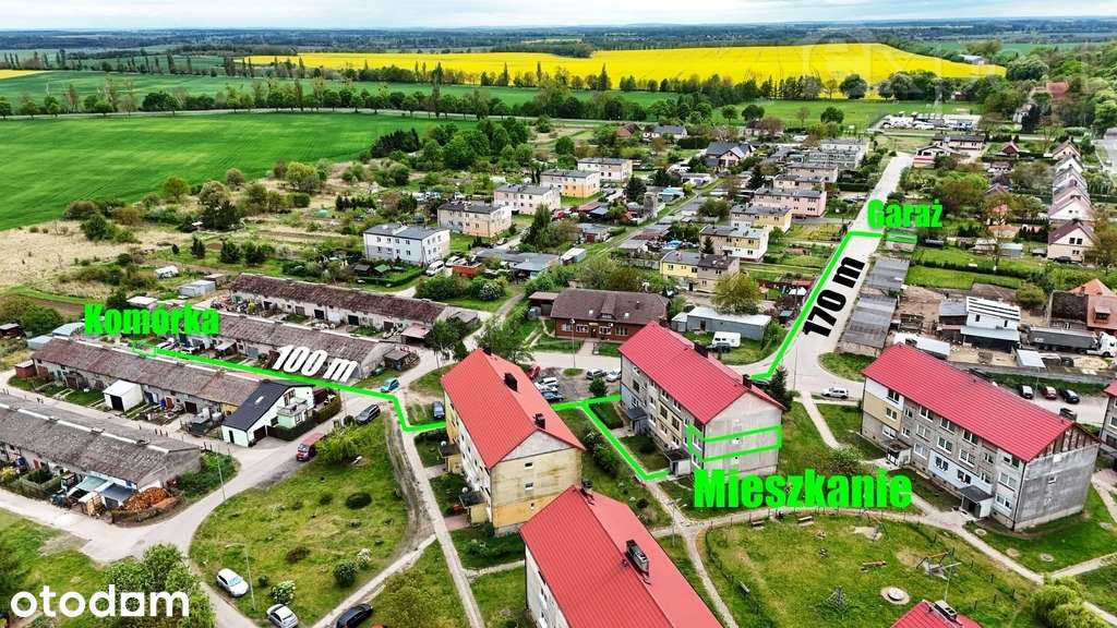 Dwa pokoje - 1 piętro, balkon i garaż- Krąpiel