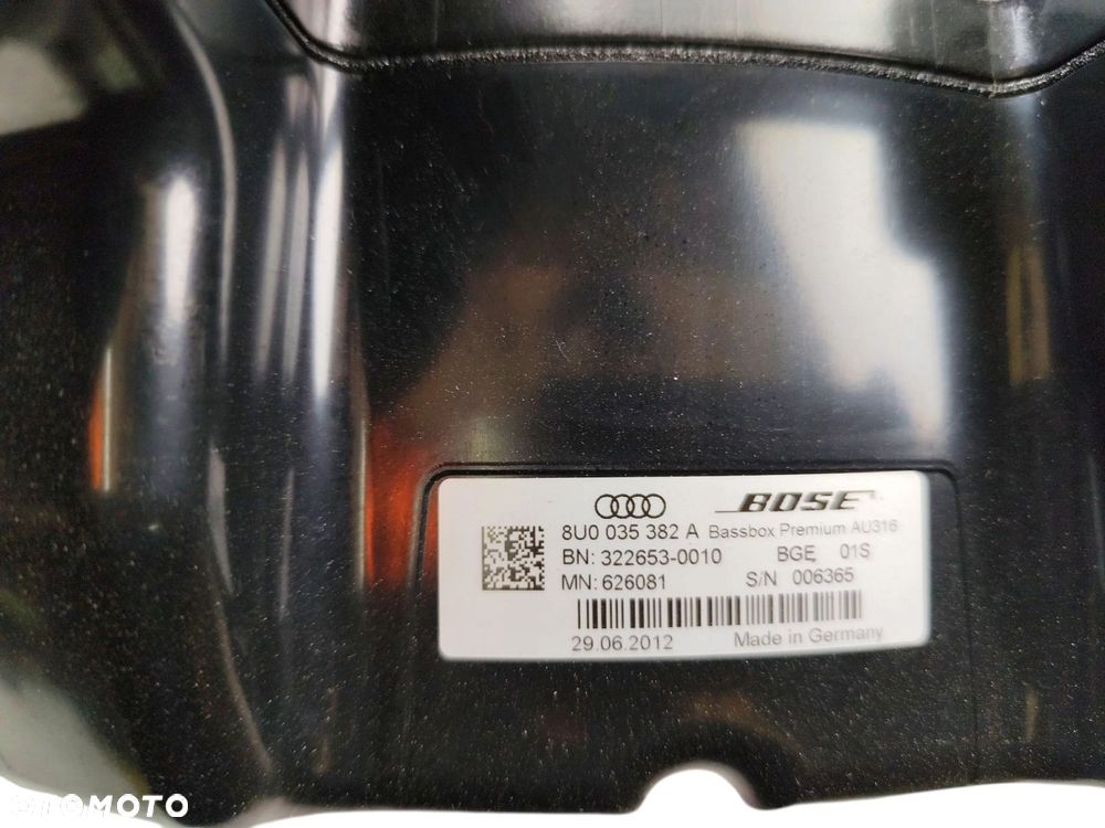 GŁOŚNIK SUBWOOFER AUDI Q3 I 8U (2011-2014) 2.0 TDI 177KM 8U0035382A - 2