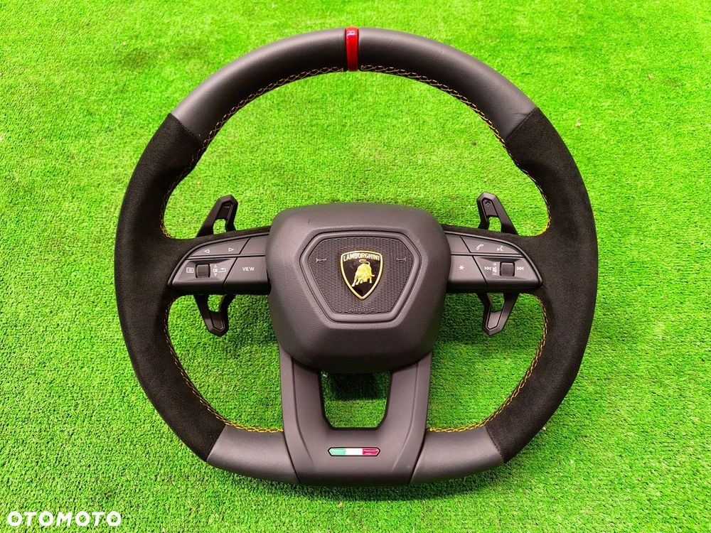 LAMBORGHINI URUS KIEROWNICA ŁOPATKI ALCANTARA ŻÓŁTA NIĆ - 2